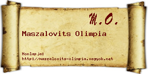 Maszalovits Olimpia névjegykártya